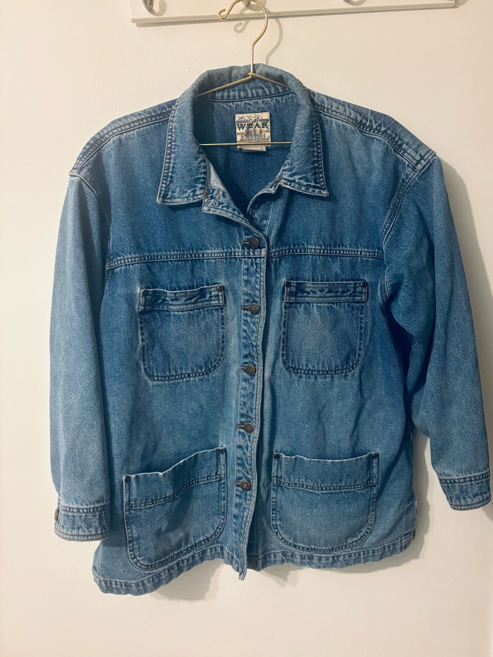 Northern Spirit Women Vintage Coverall Worker Denim Jean Jacket Size Large